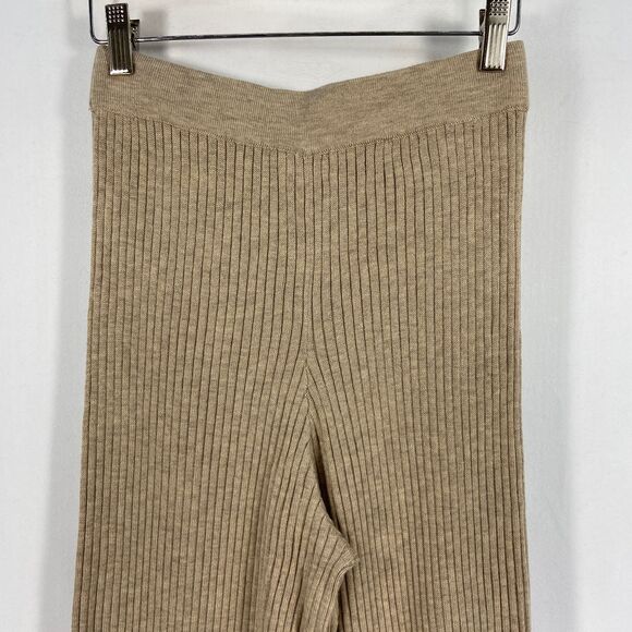 NWOT The Drop Ellison Ribbed Flare Leg Sweater Pants Oatmeal Tan Womens XS - Picture 5 of 9